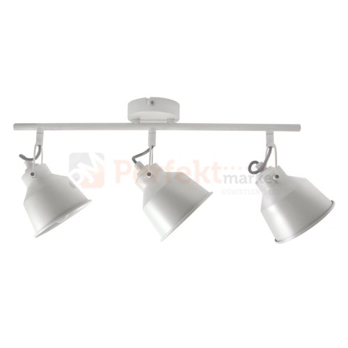 Lampa listwa spot skandynawski 3xE14 Niko biała Polux 310996 - regulowane kinkiety w stylu industrialnym / loftowym