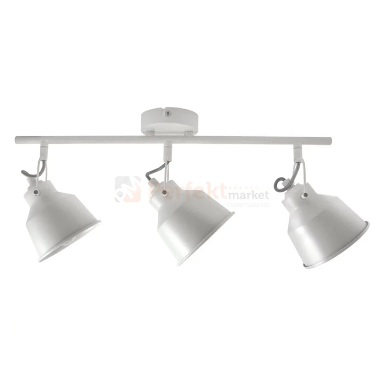 Lampa listwa spot skandynawski 3xE14 Niko biała Polux 310996 - regulowane kinkiety w stylu industrialnym / loftowym