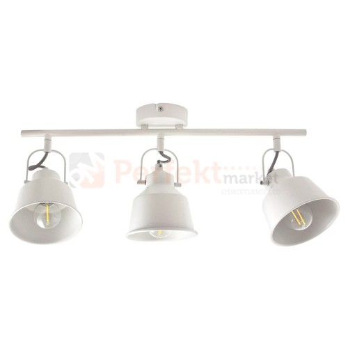 Lampa listwa spot skandynawski 3xE14 Niko biała Polux 310996 - regulowane kinkiety w stylu industrialnym / loftowym