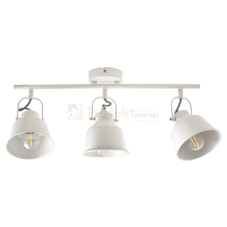 Lampa listwa spot skandynawski 3xE14 Niko biała Polux 310996 - regulowane kinkiety w stylu industrialnym / loftowym