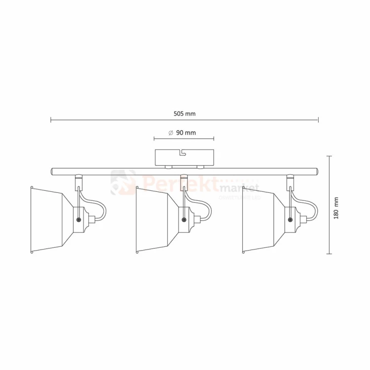 Lampa listwa spot skandynawski 3xE14 Niko biała Polux 310996 - schemat