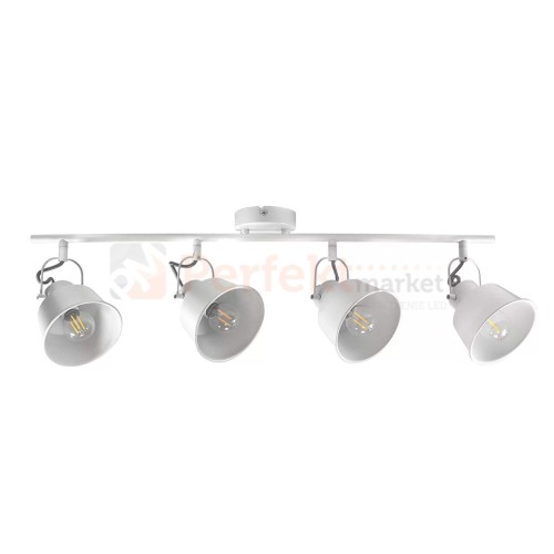 Lampa listwa spot skandynawski 4xE14 Niko biała Polux 311009- regulowane kinkiety, mały gwint LED - styl loftowym / industrialnym