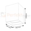 Oprawa natynkowa downlight Jupiter K17 E27 kwadratowa w kolorze czarnym - nowoczesna metalowa lampa - schemat