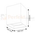 Oprawa natynkowa downlight Jupiter K17 E27 kwadratowa w kolorze czarnym - nowoczesna metalowa lampa - schemat