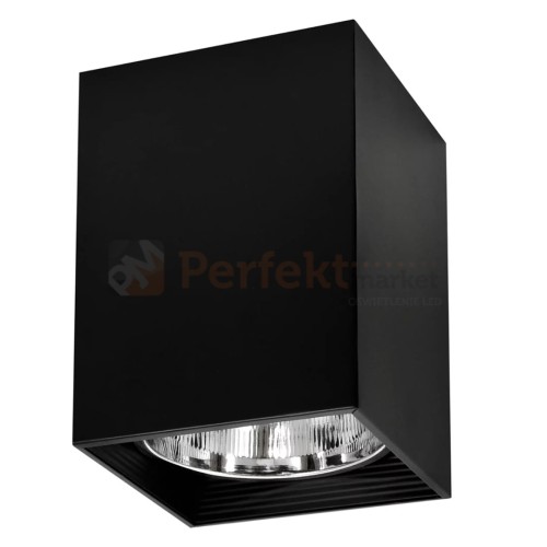 Oprawa natynkowa downlight Jupiter K17 E27 kwadratowa w kolorze czarnym - nowoczesna metalowa lampa