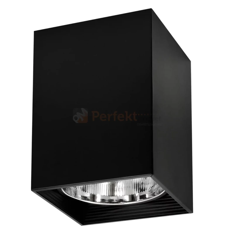Oprawa natynkowa downlight Jupiter K17 E27 kwadratowa w kolorze czarnym - nowoczesna metalowa lampa - schemat