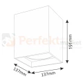 Oprawa natynkowa downlight Jupiter K14 E27 kwadratowa czarna - nowoczesna lampa - schemat