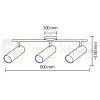 Lampa LED potrójna Gavi biała 3x 4.5W ścienno-sufitowa regulowana - spotlight 3000K - schemat