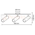 Lampa LED potrójna Gavi biała 3x 4.5W ścienno-sufitowa regulowana - spotlight 3000K - schemat