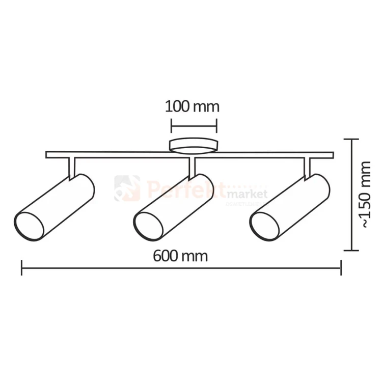 Lampa LED potrójna Gavi biała 3x 4.5W ścienno-sufitowa regulowana - spotlight 3000K - schemat