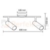 Lampa LED podwójna Gavi biała 2x 4.5W ścienno-sufitowa regulowana - nowoczesny spotlight 3000K - schemat produktu