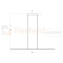 lampa wisząca LED ALAMO podłużna LED 3000K 120 cm czarna AZ5766 wymiary perfektmarket.webp