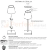Przenośna lampka bezprzewodowa LED stołowa TAZA 3,5W 400lm CCT IP54 biała 2x2000mAh instrukcja perfektmarket.webp