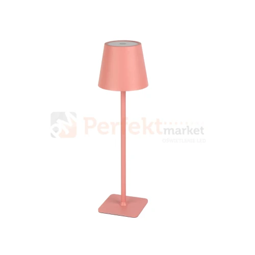 Przenośna lampka bezprzewodowa LED stołowa TAZA 3,5W 400lm CCT IP54 różowa 2x2000mAh perfektmarket.webp