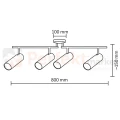 Lampa LED poczwórna Gavi czarna 4x 4.5W ścienno-sufitowa regulowana - nowoczesna listwa LED 3000K - schemat