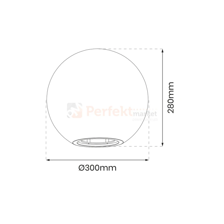 Lampa kula ogrodowa 30 cm biała GLOBO EKO0457 E27 wymiary perfektmarket.webp