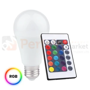 Żarówka LED E27 z pilotem 10W A60 E27 RGB