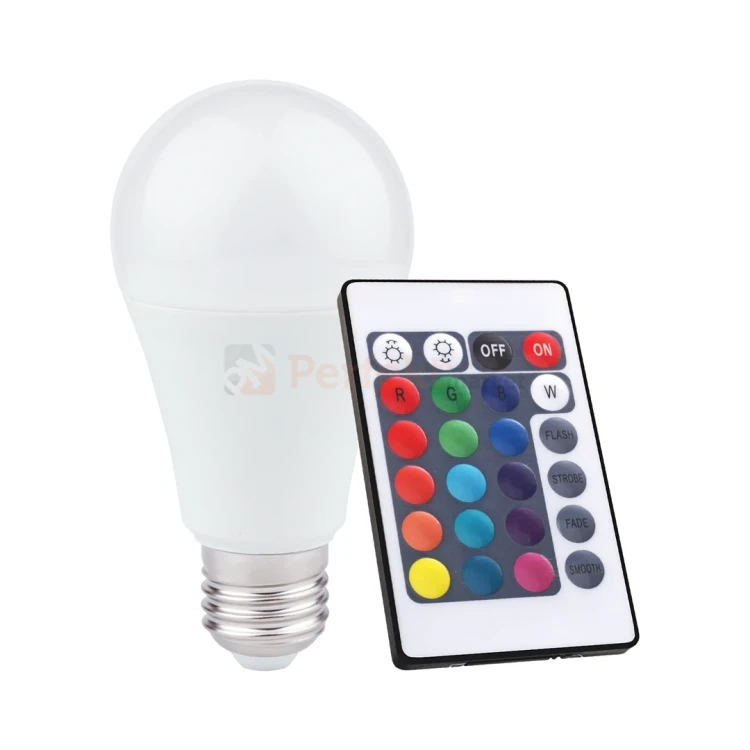 Żarówka LED E27 z pilotem 10W A60 E27 RGB 2 perfektmarket.webp