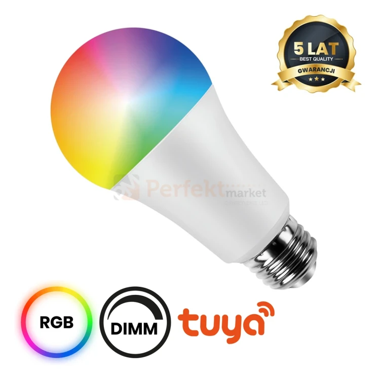 Żarówka LED E27 Wi-Fi Smart Tuya RGB+CCT+DIM ściemnialna perfektmarket.webp