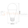 Żarówka LED E27 Wi-Fi Smart Tuya RGB+CCT+DIM ściemnialna wymiary perfektmarket.webp