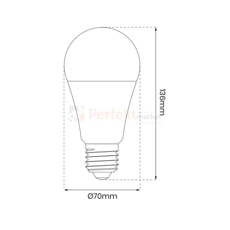 Żarówka LED E27 Wi-Fi Smart Tuya RGB+CCT+DIM ściemnialna wymiary perfektmarket.webp