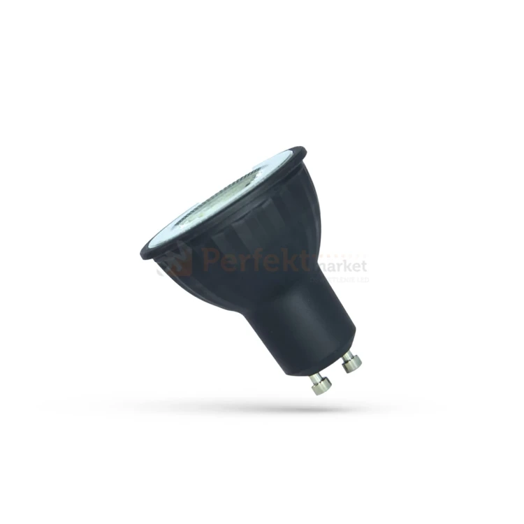 Żarówka LED GU10 z czarną obudową 230V 4W 4000K soczewka 38 stopni 1 perfektmarket.webp