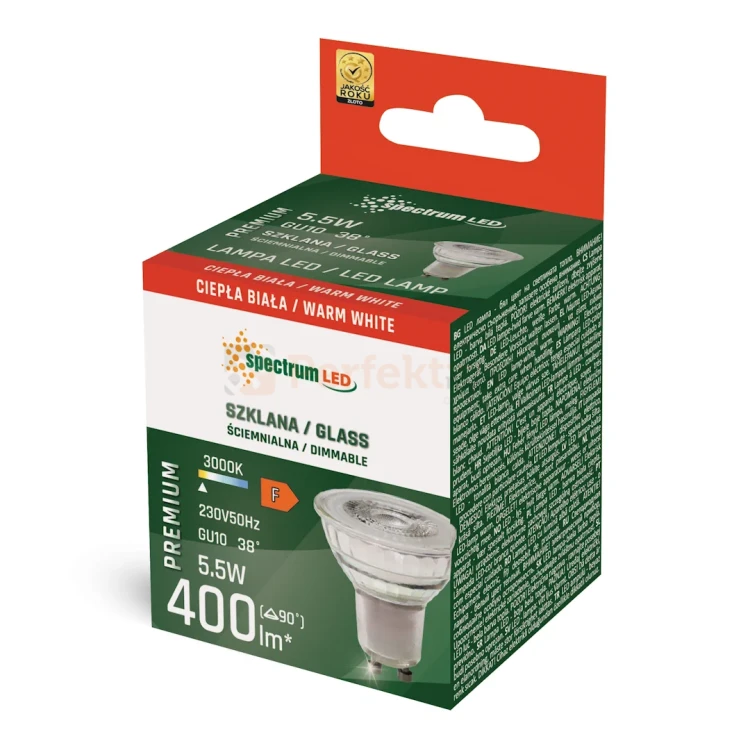 Żarówka LED GU10 ściemnialna 5,5W 38° 3000K box perfektmarket.webp