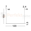 Lampa wisząca złota podłużna BUGA LE41356 Luces Exclusivas 20W 120 cm 3000K wymiary perfektmarket.webp