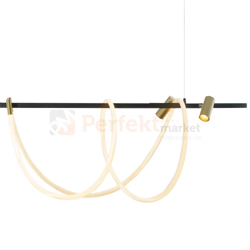 Lampa wisząca LED czarno złota BALBO 2200277L wąż LED CCT reflektorki Zuma Line 2 perfektmarket.webp
