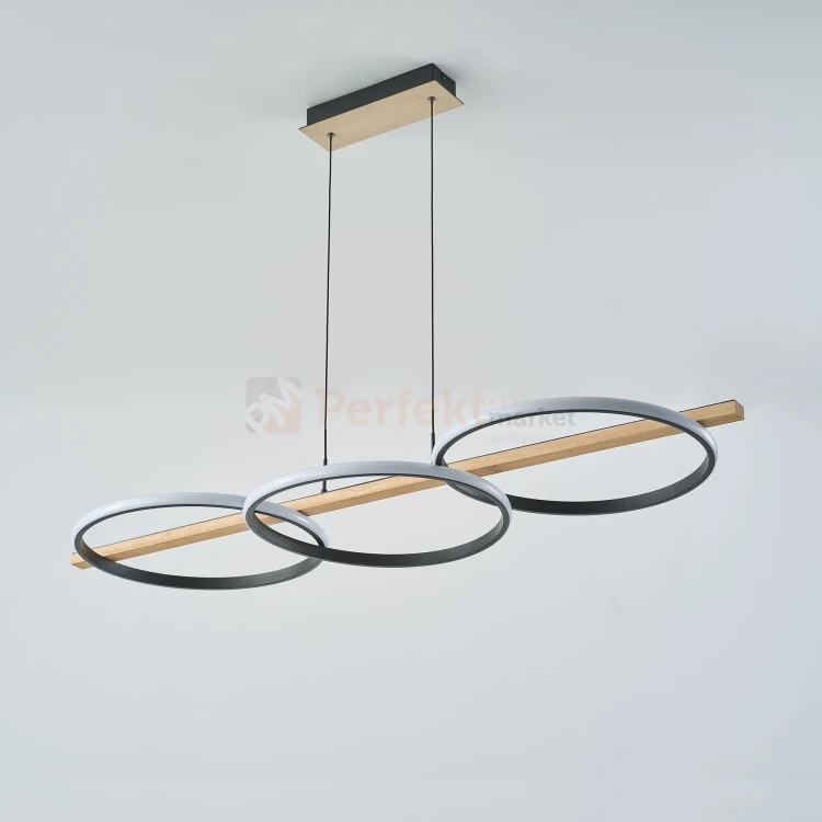 Lampa wisząca LED ALMERIA MD3913-3-3BWLT drewno-czarna Zuma Line 3 perfektmarket.webp