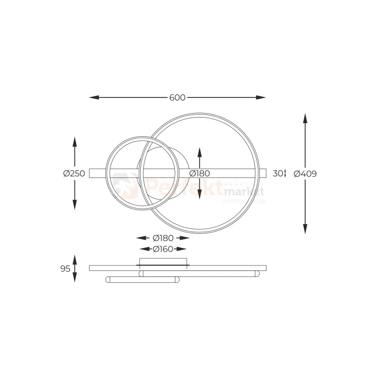 Lampa sufitowa LED ALMERIA MX3913-2-3BWLT drewno-czarna Zuma Line wymiary perfektmarket.webp
