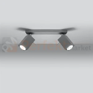 Listwa spot plafon 2xGU10 Merida 2 szary tubki SL.0456 Sollux