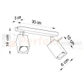 Listwa lampa sufitowa spot plafon 2xGU10 Merida 2 szara SL.0456 wymiary perfektmarket.webp