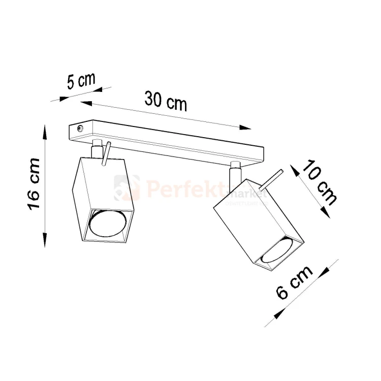 Listwa lampa sufitowa spot plafon 2xGU10 Merida 2 szara SL.0456 wymiary perfektmarket.webp