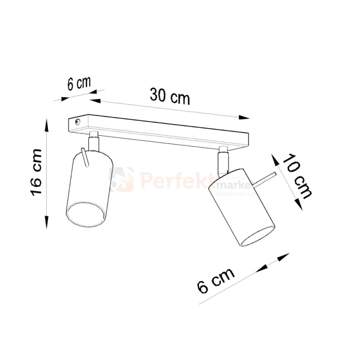 Lampa sufitowa listwa spot plafon 2xGU10 Ring 2 sollux wymiary perfektmarket.webp