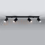 Nowoczesna designerska lampa sufitowa kierunkowa plafon Ring 4L czarna SL.0332 perfektmarket 1.webp