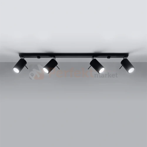 Nowoczesna designerska lampa sufitowa kierunkowa plafon Ring 4L czarna SL.0332 perfektmarket 1.webp
