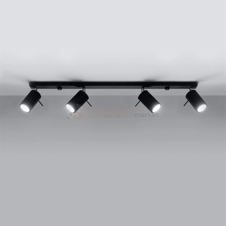 Nowoczesna designerska lampa sufitowa kierunkowa plafon Ring 4L czarna SL.0332 perfektmarket 1.webp