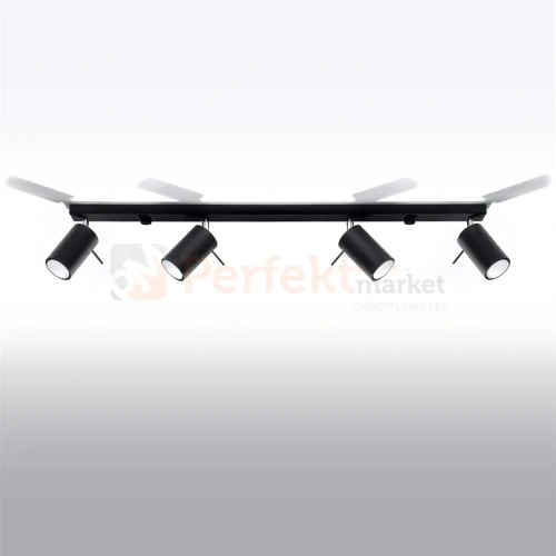 Nowoczesna designerska lampa sufitowa kierunkowa plafon Ring 4L czarna SL.0332 perfektmarket.webp