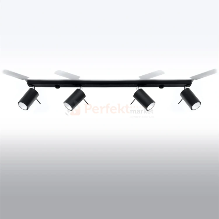 Nowoczesna designerska lampa sufitowa kierunkowa plafon Ring 4L czarna SL.0332 perfektmarket.webp