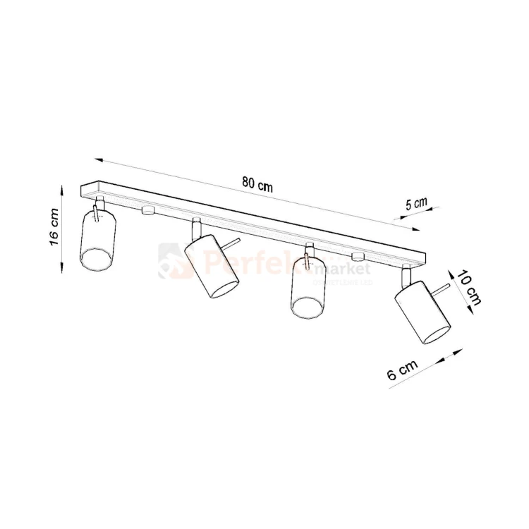 Nowoczesna designerska lampa sufitowa kierunkowa plafon Ring 4L wymiary perfektmarket.webp