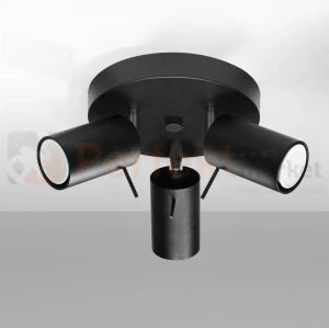 Lampa sufitowa plafon RING 3P spot czarny SL.1016 Sollux