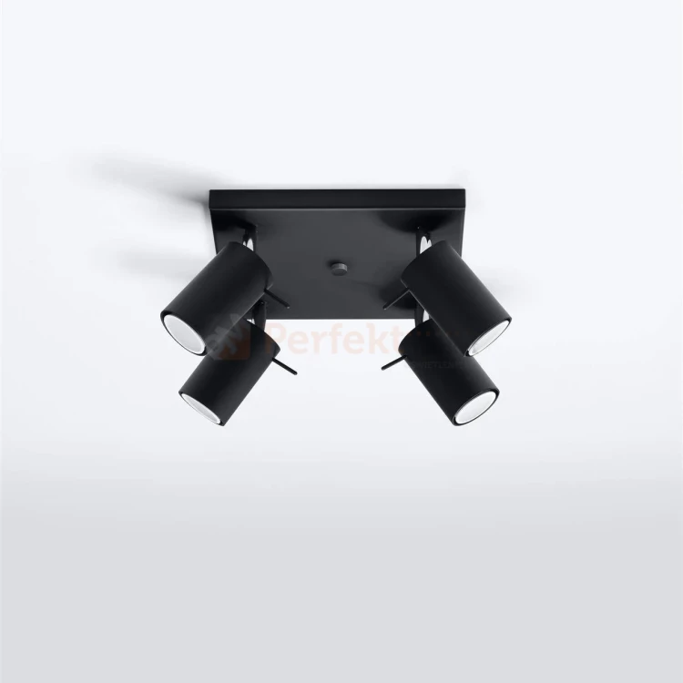 Lampa sufitowa spot plafon 4xGU10 Ring 4 czarny SL.0094 perfektmarket.webp