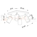 Lampa sufitowa spot plafon 4xGU10 Ring 4 wymiary perfektmarket.webp
