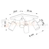 Lampa sufitowa spot plafon 4xGU10 Ring 4 wymiary perfektmarket.webp
