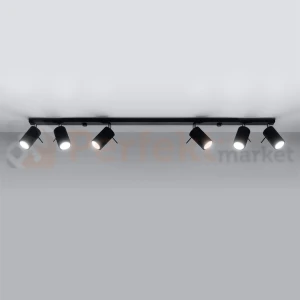 Lampa sufitowa spot listwa kierunkowa RING 6L czarna SL.0334 Sollux