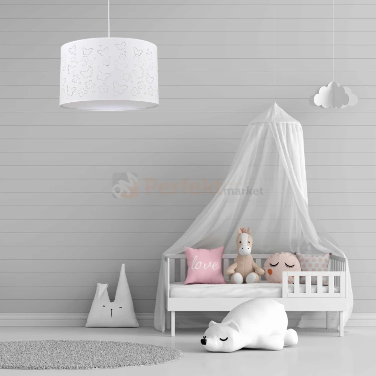 Lampa wisząca dziecięca Flowers 1xE27 biała LP-686-1P perfektmarket 1.webp