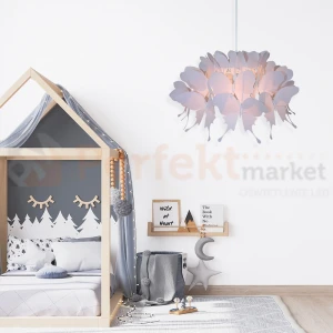 Lampa wisząca dziecięca Farfalla 1xE27 różowa LP-MD088-3439A/1P RÓŻOWY