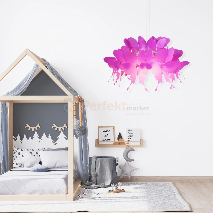 Lampa wisząca dziecięca Farfalla 1xE27 ciemny róż LP-3439 1P dark pink perfektmarket 1.webp