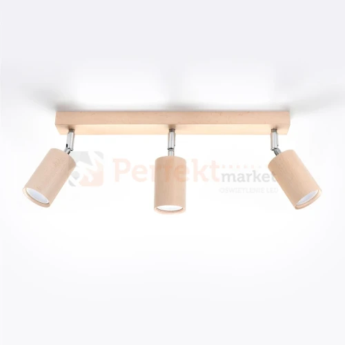 Plafon BERG 3 oprawa regulowana spot naturalne drewno SL.0703 Sollux perfektmarket.webp